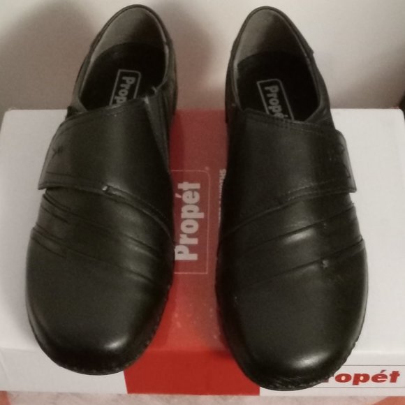 PROPET Calliope Black Leather velcro over loafers slip ons shoes NIB sz 8 1/2 M - Picture 3 of 5